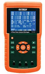 Extech PQ3450-30 - Kit de Analizador de potencia de 3 fases registrador de datos, incluye Juego de pinzas amperimétricas flexibles de 3000A
