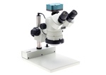 Aven 26800B-323 - Microscopio Trinocular Con Zoom Estéreo DSZV-44 [10x-44x] En Soporte De Poste Con Luz LED Integrada Y Cámara USB De 5 M