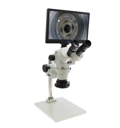 Aven 26800B-373-3 - Microscopio Trinocular Con Zoom Estéreo SPZV-50 [6.75x-143x] En Soporte De Poste, Cámara / Monitor Integrados Y Polarizador Ajustable