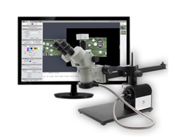 Aven 26800B-373-9 - Microscopio Trinocular Con Zoom Estéreo SPZV-50 [6.75x-50x] En Soporte De Pluma Ultra Glide, Cámara LED FOI Y USB 6M