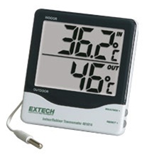 Extech 401014 - Termómetro para interior/exterior con números grandes La memoria incorporada almacena lecturas de temperatura máxima/mínima