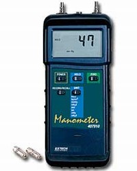 Extech 407910 - Manómetro de presión diferencial para trabajos pesados (29 psi) Medidor de presión diferencial/medidor de amplio rango (de 0 a 29 psi) con 8 unidades de medida seleccionables