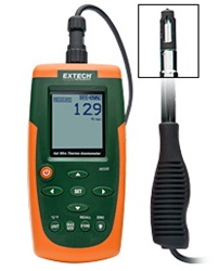 Extech AN500 - Termoanemómetro CFM/CMM de hilo caliente con Compensación Automática de Temperatura y Sonda Telescópica