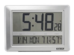 Extech CTH10A - reloj digital/higrotermómetro Reloj grande de pared/escritorio con funciones de calendario, temperatura y humedad relativa