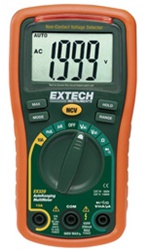 Extech EX320-NIST - Mini Multimetro de 8 funciones con detector de voltaje sin contacto integrado y Certificado NIST