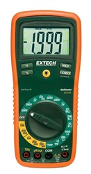 Extech EX410A - Promediador, DMM de rango manual con pantalla LCD de dígitos grandes y función de temperatura e 8 funciones