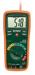 Extech EX470A - Multímetro profesional True RMS de 12 funciones + Termómetro infrarrojo True RMS, DMM de rango automático con pantalla LCD de dígitos grandes y función de temperatura tipo K/IR