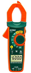 Extech EX655 - Pinza amperimétrica de CA/CC de verdadero valor eficaz de 600 A + NCV Pinza amperimétrica CA/CC con detector de voltaje sin contacto, baja impedancia, filtro de paso bajo y temperatura