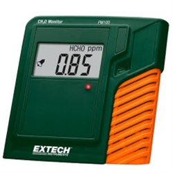 Extech FM100 - Monitor compacto de formaldehído (CH&#8322;O o HCHO) para interiores con soporte inclinable