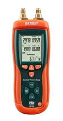 Extech HD780 - colector digital/ manómetro Medidor de temperatura tipo K/presión de servicio pesado de doble entrada