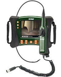 Extech HDV640 - kit de videoscopio HD con monitor HDV600 y auricular/sonda articulada Cámara de inspección con auricular con cable y sonda articulada (240°) semirrígida de 6 mm (1 m)