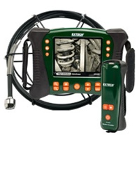 Extech HDV650W-10G - kit de fontanería inalámbrico HD VideoScope con monitor HDV600 y sonda de 10 m Cámara de inspección con auricular inalámbrico, cabezal de cámara de 25 mm, FOV de 60°/sonda de profundidad de campo larga (10 m)