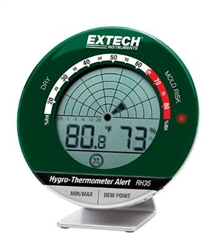Extech RH35 - alerta de higrotermómetro de escritorio Supervisa la humedad, la temperatura y el punto de rocío durante las 24 horas anteriores