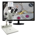 Aven SPZHT-135-258-512 - Microscopio Trinocular Con Zoom Estéreo SPZHT-135 [21x - 135x] Con Mighty Cam Pro En Soporte PLED