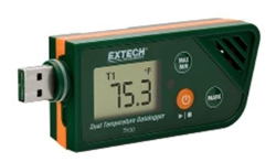 Extech TH30 - El registrador de datos fácil de usar registra la temperatura del aire y la temperatura de la sonda externa con sello de fecha y hora