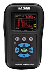 Extech TKG250 - Medidor de espesor ultrasónico digital/Registrador de datos con forma de onda de color robusto y compacto para mediciones de espesor no destructivas