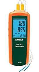 Extech TM300 - Termómetro de entrada doble tipo K/J Medidor compacto para mediciones de temperatura diferencial
